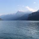 Het Vierwoudstrekenmeer vanaf het terras in Brunnen