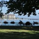 Zicht op het begin van het Meer van Genève